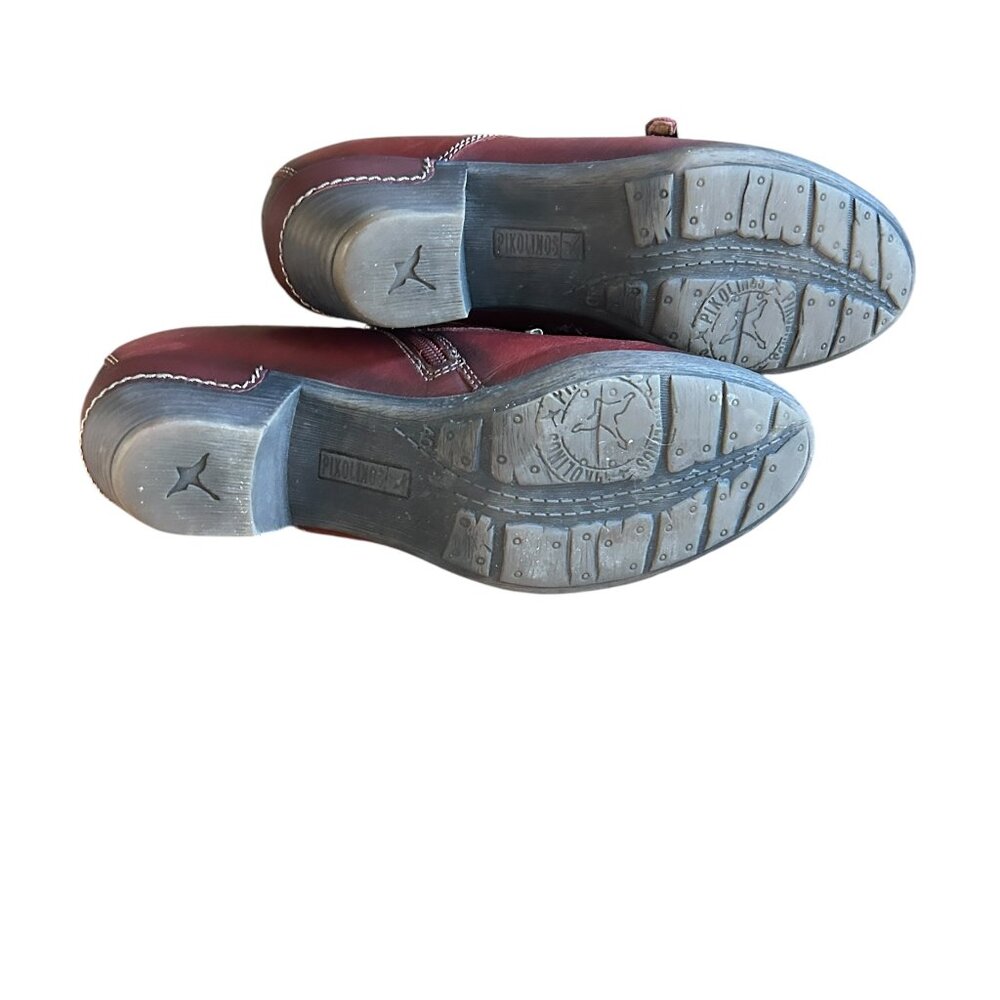 PIKOLINOS Rotterdam Women’s Double Monk Strap Booties Red Leather Sz 40 (US 9.5) - Picture 8 of 9